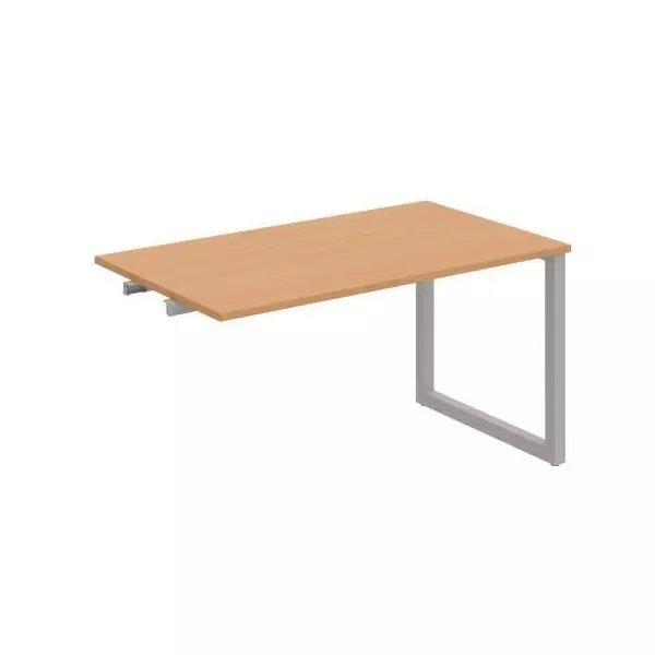 Rokovací stôl UNI O, k pozdĺ. reťazeniu, 140x75,5x80 cm, buk/sivá