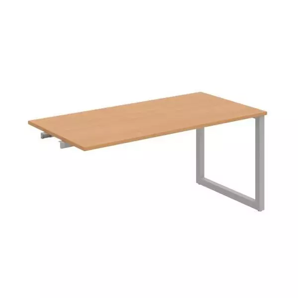 Rokovací stôl UNI O, k pozdĺ. reťazeniu, 160x75,5x80 cm, buk/sivá
