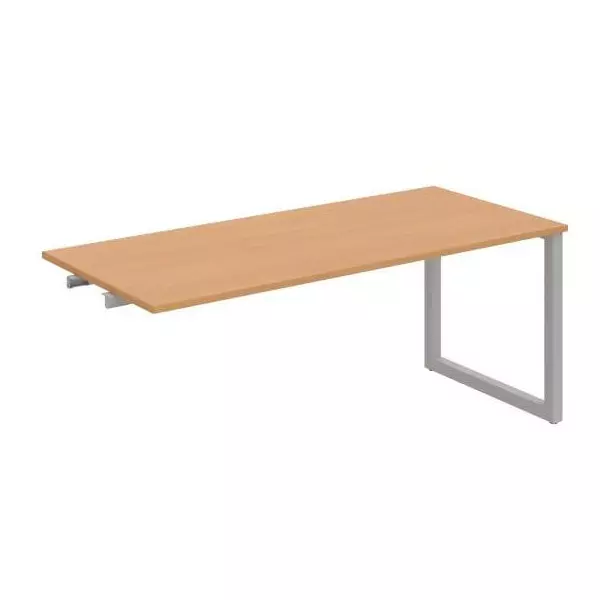 Rokovací stôl UNI O, k pozdĺ. reťazeniu, 180x75,5x80 cm, buk/sivá