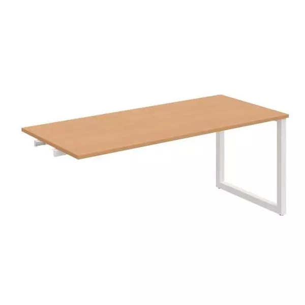 Rokovací stôl UNI O, k pozdĺ. reťazeniu, 180x75,5x80 cm, buk/biela