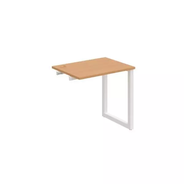Pracovný stôl UNI O, k pozdĺ. reťazeniu, 80x75,5x60 cm, buk/biela