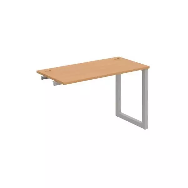Pracovný stôl UNI O, k pozdĺ. reťazeniu, 120x75,5x60 cm, buk/sivá