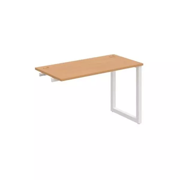 Pracovný stôl UNI O, k pozdĺ. reťazeniu, 120x75,5x60 cm, buk/biela