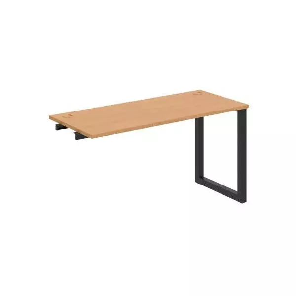 Pracovný stôl UNI O, k pozdĺ. reťazeniu, 140x75,5x60 cm, buk/čierna