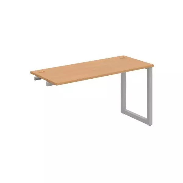 Pracovný stôl UNI O, k pozdĺ. reťazeniu, 140x75,5x60 cm, buk/sivá