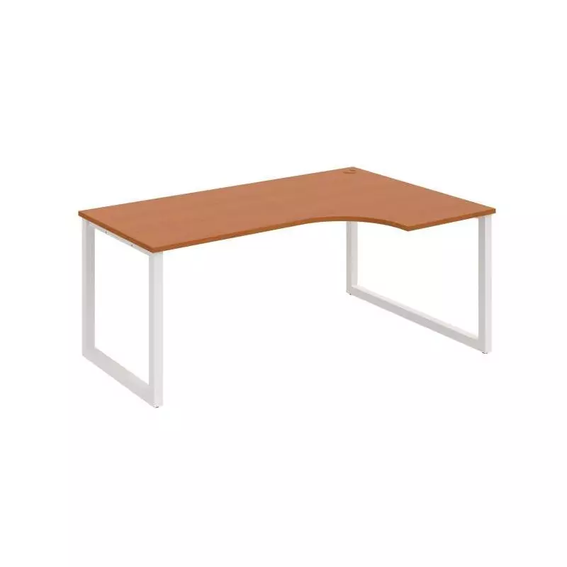 Pracovný stôl UNI O, ergo, ľavý, 180x75,5x120 cm, čerešňa/biela Pracovný stôl UNI O, ergo, ľavý, 180x75,5x120 cm, čerešňa/biela