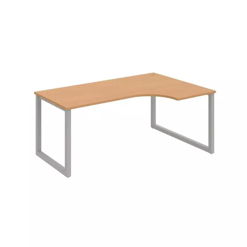 Pracovný stôl UNI O, ergo, ľavý, 180x75,5x120 cm, buk/sivá Pracovný stôl UNI O, ergo, ľavý, 180x75,5x120 cm, buk/sivá