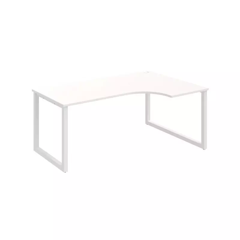 Pracovný stôl UNI O, ergo, ľavý, 180x75,5x120 cm, biela/biela Pracovný stôl UNI O, ergo, ľavý, 180x75,5x120 cm, biela/biela