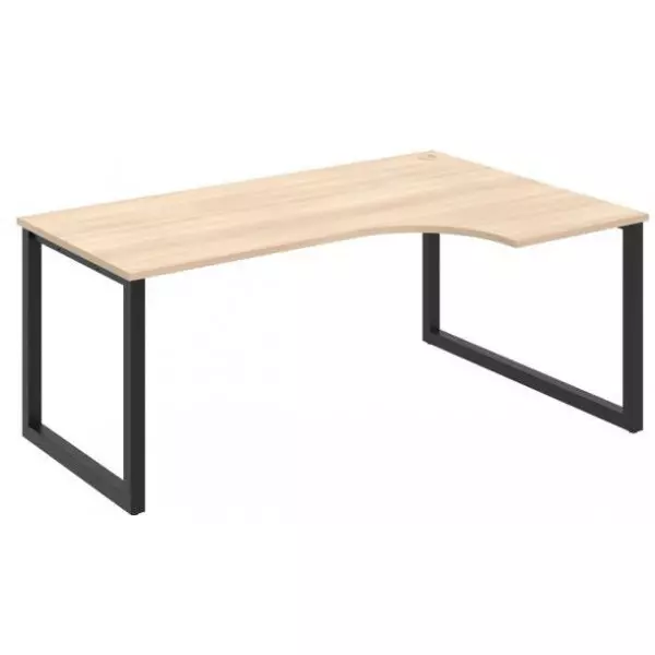 Pracovný stôl UNI O, ergo, ľavý, 180x75,5x120 cm, agát/čierna