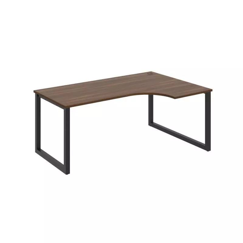 Pracovný stôl UNI O, ergo, ľavý, 180x75,5x120 cm, orech/čierna Pracovný stôl UNI O, ergo, ľavý, 180x75,5x120 cm, orech/čierna