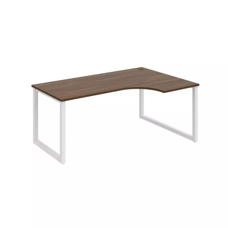Pracovný stôl UNI O, ergo, ľavý, 180x75,5x120 cm, orech/biela Pracovný stôl UNI O, ergo, ľavý, 180x75,5x120 cm, orech/biela