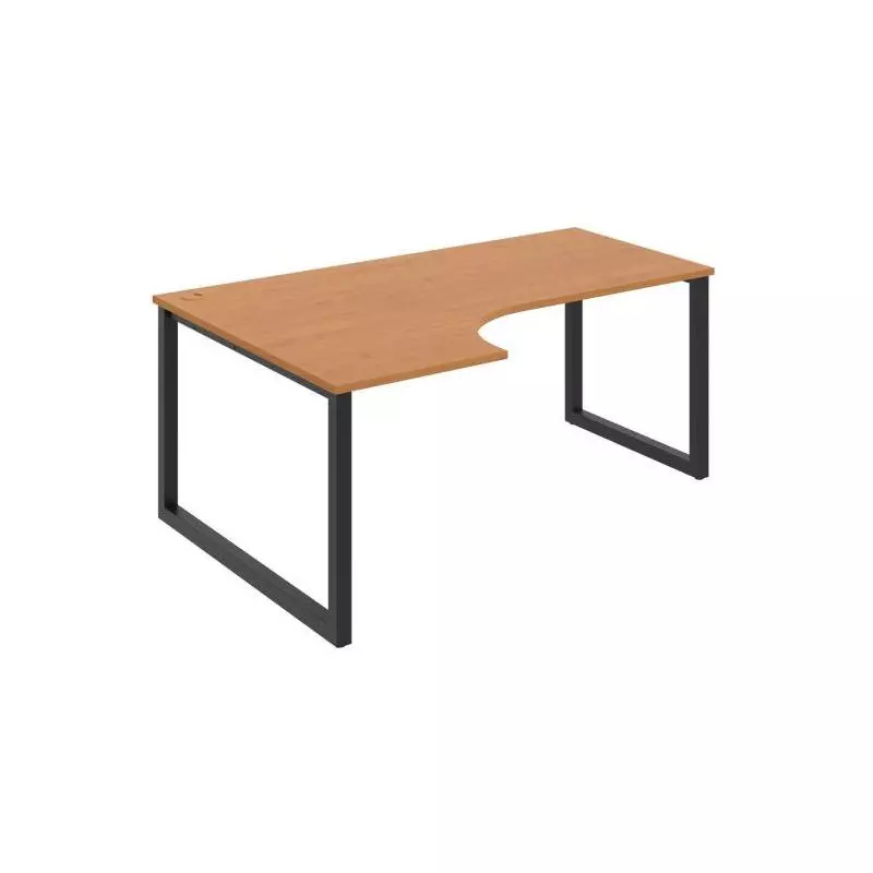 Pracovný stôl UNI O, ergo, pravý, 180x75,5x120 cm, jelša/čierna Pracovný stôl UNI O, ergo, pravý, 180x75,5x120 cm, jelša/čierna