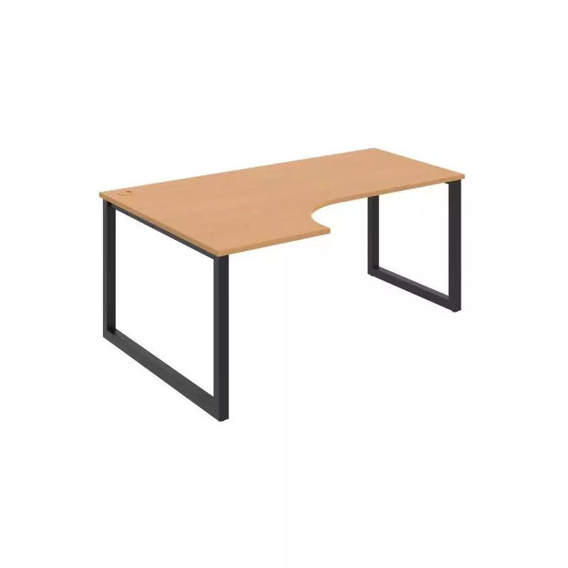 Pracovný stôl UNI O, ergo, pravý, 180x75,5x120 cm, buk/čierna Pracovný stôl UNI O, ergo, pravý, 180x75,5x120 cm, buk/čierna