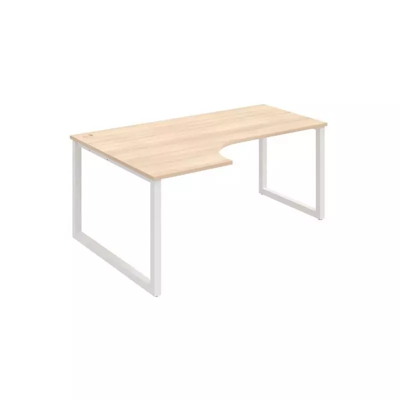Pracovný stôl UNI O, ergo, pravý, 180x75,5x120 cm, agát/biela Pracovný stôl UNI O, ergo, pravý, 180x75,5x120 cm, agát/biela
