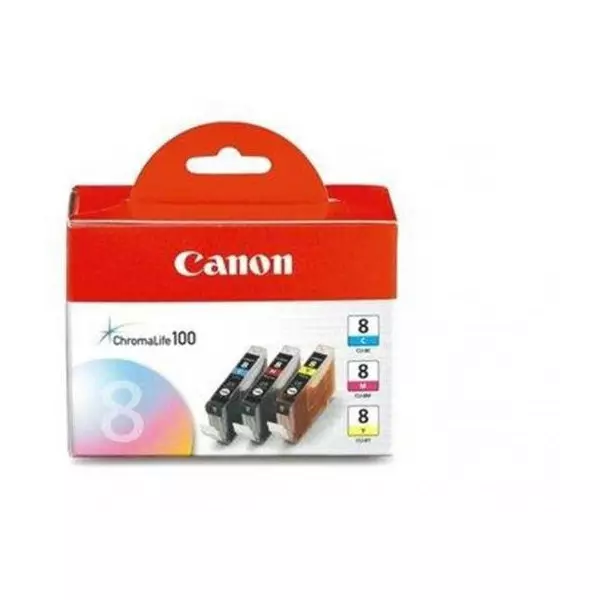 Atramentová náplň Canon CLI-8 C pre iP2400/5300/MP500/530/600/610/800 C/M/Y pack (3x400 str.)