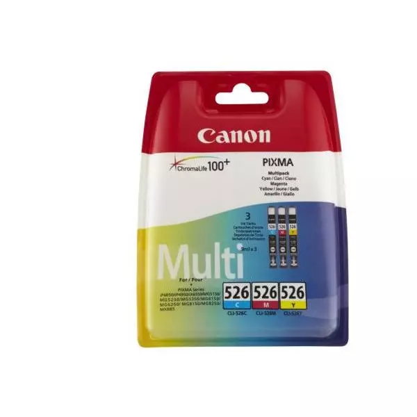 Atramentová náplň Canon CLI-526 pre MG 5150/5250/6150/8150 C/M/Y pack (3x450 str.)
