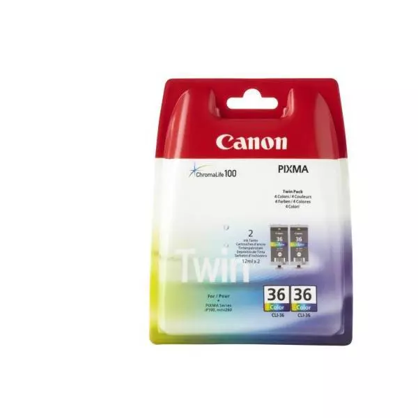 Atramentová náplň Canon CLI-36 pre PIXMA iP100/ mini 260 color TWIN (2ks) (2 x 249 str.)