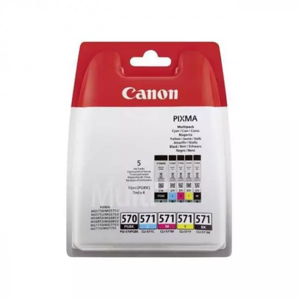 Atramentová náplň Canon PGI-570PGBK+ CLI-571 BK/C/M/Y multipack pre MG 5750/5751/6850