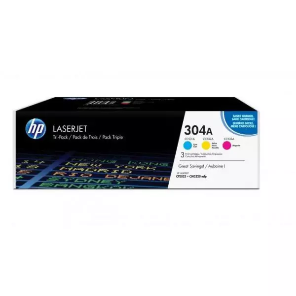 Sada tonerov CF372AM HP 304A (CC531A+CC532A+CC533A) pre CLJ CP2025/CM2320