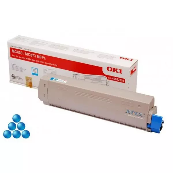 Toner OKI 45862839 pre MC853/MC873 cyan (7.300 str.)