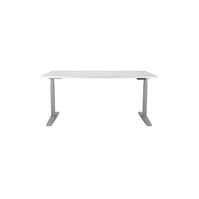 Výškovo nastaviteľný stôl BASIC, 1-motorový, 160x80 cm, podnož sivá + doska biela Výškovo nastaviteľný stôl BASIC, 1-motorový, 160x80 cm, podnož sivá + doska biela