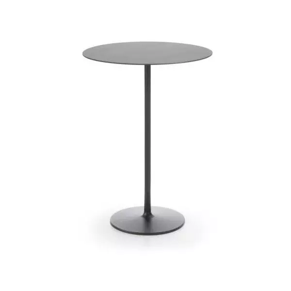 Barový stolík Chic RR10, p 80cm, v 110cm, čierny rám, čierna doska