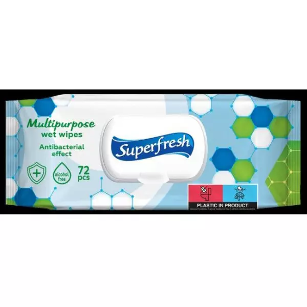 Vlhčené utierky Superfresh antibakteriálne 72ks