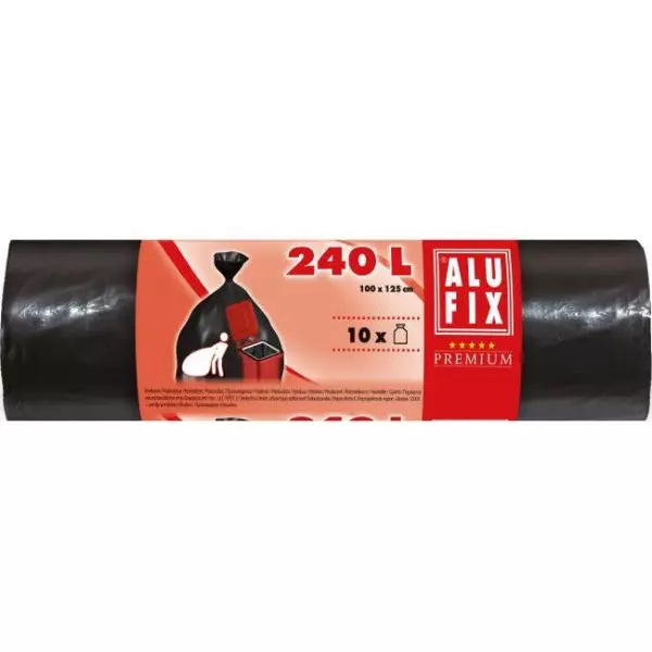 Vrecia na ťažký odpad 240 l / 10 ks, 35my, 100 x 125 cm, LDPE, čierne
