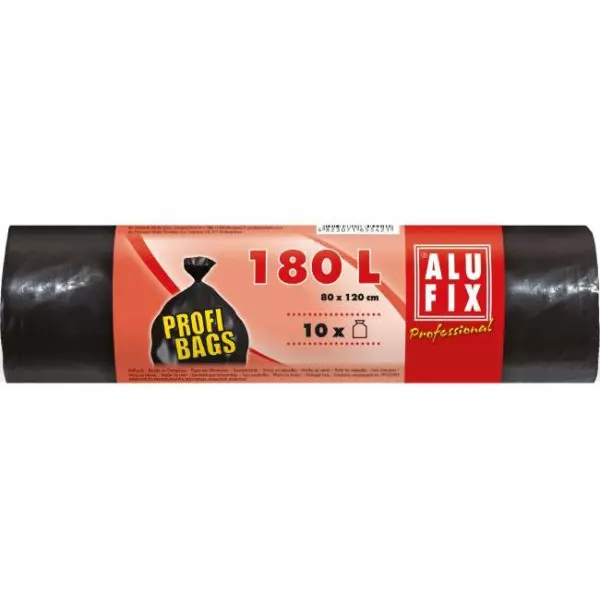 Vrecia na odpad PROFI 180 l / 10 ks, 45my, 80 x 120 cm, čierne, LDPE