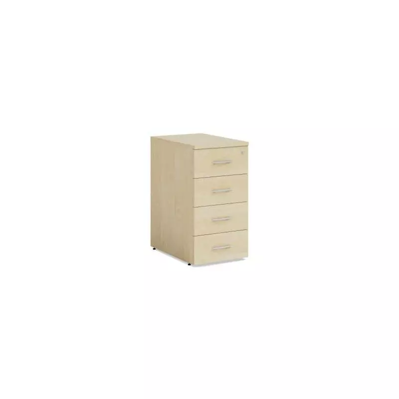 Prístavný kontajner BASIC, 4-zásuvkový so zámkom, 41x76x60cm, breza Prístavný kontajner BASIC, 4-zásuvkový so zámkom, 41x76x60cm, breza