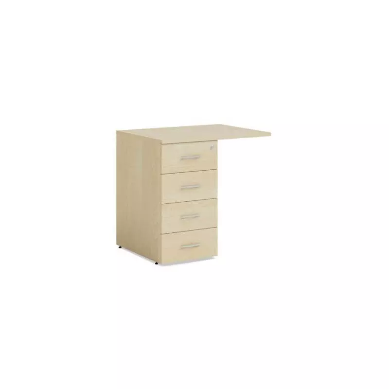 Prístavný kontajner BASIC, 4-zásuvkový so zámkom, 80x76x60cm, breza Prístavný kontajner BASIC, 4-zásuvkový so zámkom, 80x76x60cm, breza