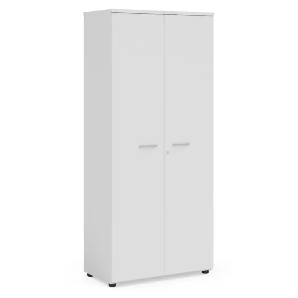 Šatníková skriňa BASIC s výsuvným vešiakom, so zámkom, 80x40x182,1cm, biela