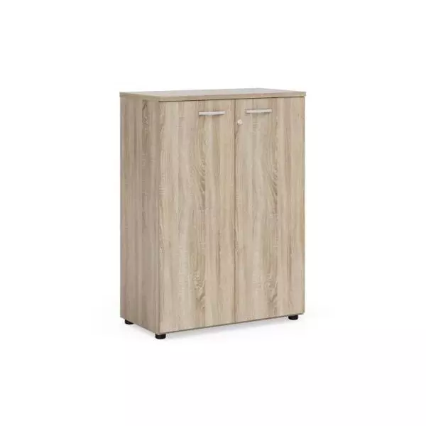 Policová skriňa BASIC, so zámkom, 80x40x111,7cm, dub Sonoma