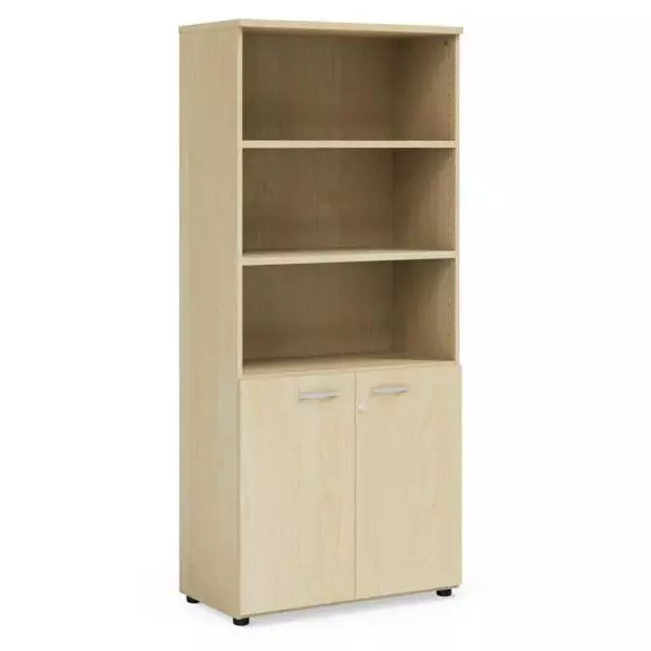 Policová skriňa BASIC, kombinovaná, so zámkom, 80x40x182,1cm, breza