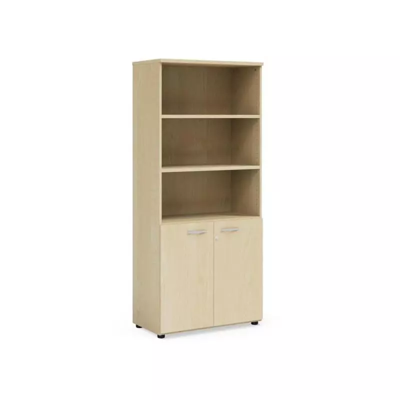 Policová skriňa BASIC, kombinovaná, so zámkom, 80x40x182,1cm, breza Policová skriňa BASIC, kombinovaná, so zámkom, 80x40x182,1cm, breza