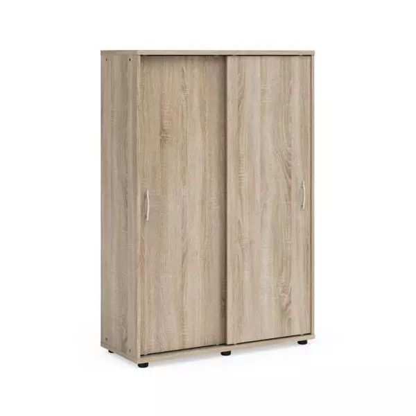 Policová skriňa BASIC, posuvné dvere bez zámku, 100x40x147,9cm, dub Sonoma