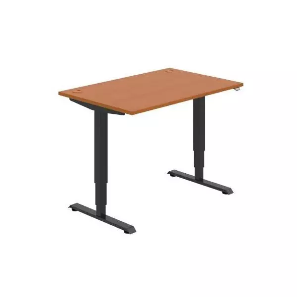 Pracovný stôl RUN, ZO, 3S, 120x64,5-130,5x80 cm, čerešňa/čierna