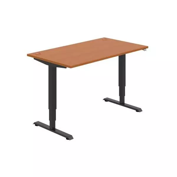 Pracovný stôl RUN, ZO, 3S, 140x64,5-130,5x80 cm, čerešňa/čierna