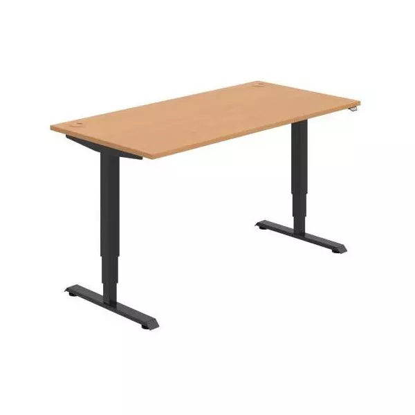 Pracovný stôl RUN, ZO, 3S, 160x64,5-130,5x80 cm, buk/čierna