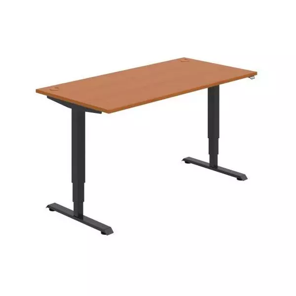 Pracovný stôl RUN, ZO, 3S, 160x64,5-130,5x80 cm, čerešňa/čierna