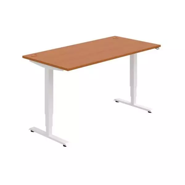Pracovný stôl RUN, ZO, 3S, 160x64,5-130,5x80 cm, čerešňa/biela