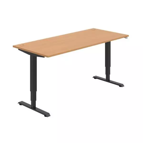 Pracovný stôl RUN, ZO, 3S, 180x64,5-130,5x80 cm, buk/čierna