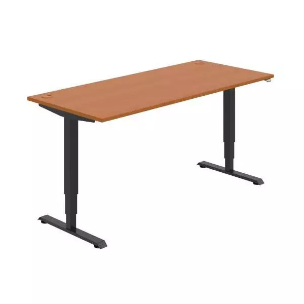 Pracovný stôl RUN, ZO, 3S, 180x64,5-130,5x80 cm, čerešňa/čierna