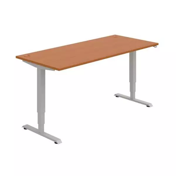 Pracovný stôl RUN, ZO, 3S, 180x64,5-130,5x80 cm, čerešňa/sivá