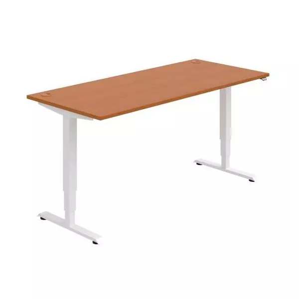 Pracovný stôl RUN, ZO, 3S, 180x64,5-130,5x80 cm, čerešňa/biela