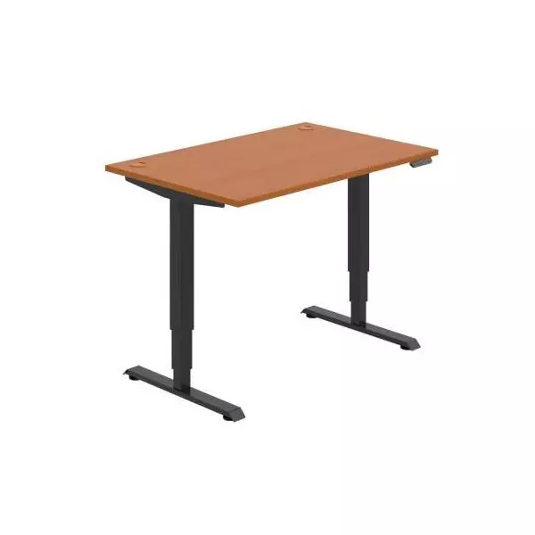 Pracovný stôl RUN, PO, 3S, 120x64,5-130,5x80 cm, čerešňa/čierna