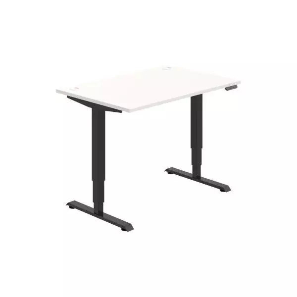 Pracovný stôl RUN, PO, 3S, 120x64,5-130,5x80 cm, biela/čierna