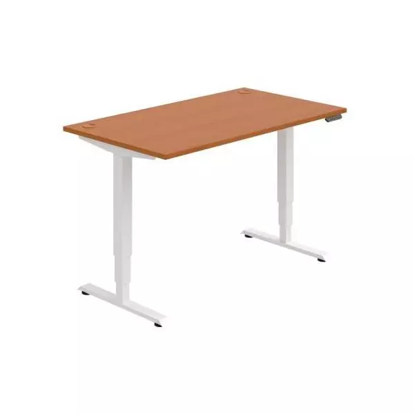 Pracovný stôl RUN, PO, 3S, 140x64,5-130,5x80 cm, čerešňa/biela