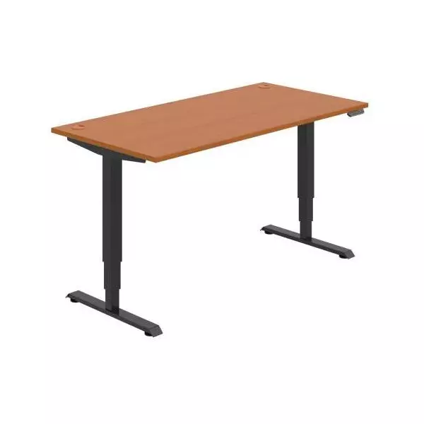 Pracovný stôl RUN, PO, 3S, 160x64,5-130,5x80 cm, čerešňa/čierna