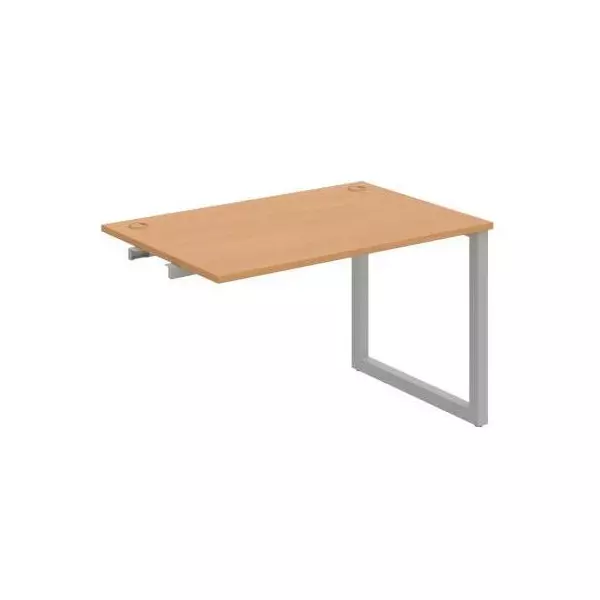 Pracovný stôl UNI O, k pozdĺ. reťazeniu, 120x75,5x80 cm, buk/sivá